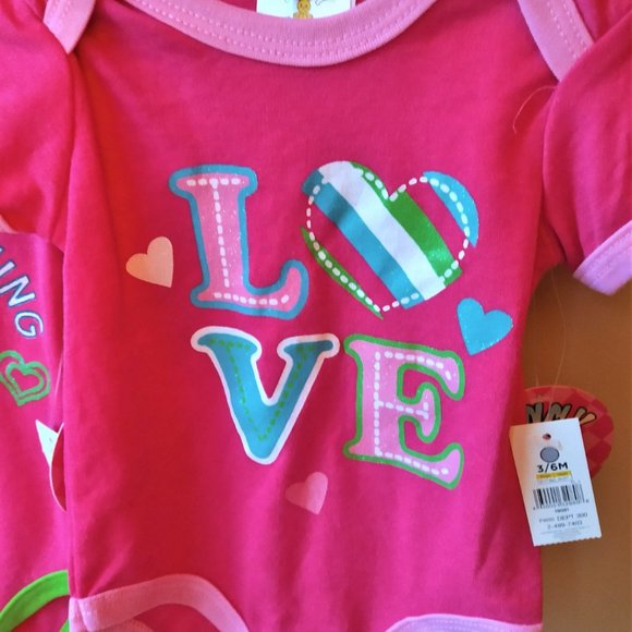 Onsie type Baby sz 3-6 m set Wild Thing Love Girl jumpsuit NWT CUTE - Picture 3 of 4